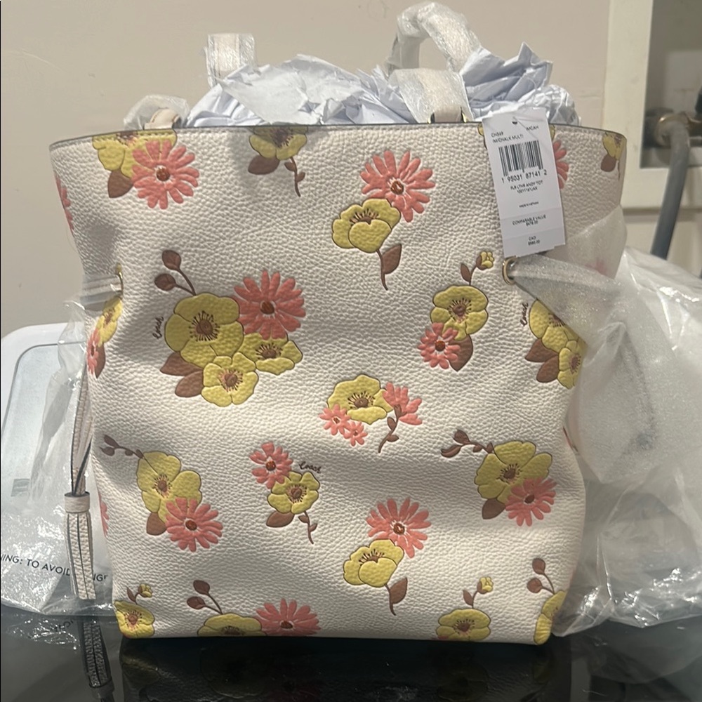 Coach Floral White Tote Bag - Picture 2 of 2
